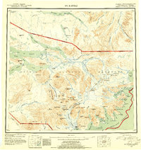 1948 Map of Mt Katmai, 1954 Print