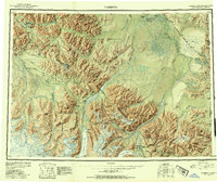 1950 Map of Alcan Border, AK, 1954 Print