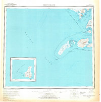 1954 Map of Akhiok, AK, 1970 Print