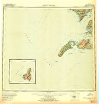 1954 Map of Akhiok, AK, 1956 Print