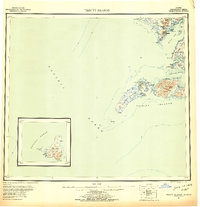1954 Map of Akhiok, AK, 1956 Print