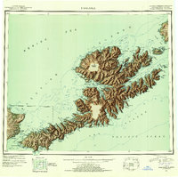 1951 Map of Unalaska, 1952 Print