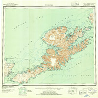 1951 Map of Unalaska, 1952 Print