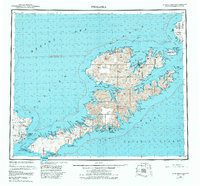 1951 Map of Unalaska, 1984 Print