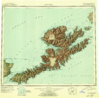 1951 Map of Unalaska, 1956 Print