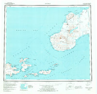 1951 Map of Akutan, AK, 1973 Print