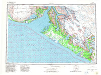 Download a high-resolution, GPS-compatible USGS topo map for Yakutat, AK (1982 edition)