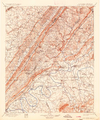 1900 Map of Fort Payne, AL, 1936 Print