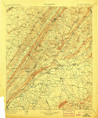 1900 Map of Fort Payne, AL, 1907 Print