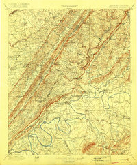 1900 Map of Fort Payne, AL, 1918 Print