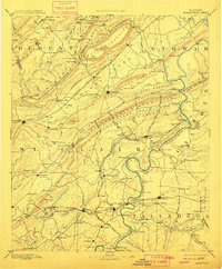 1892 Map of Springville, 1911 Print