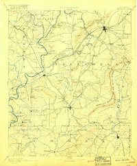 1892 Map of Talladega, 1918 Print