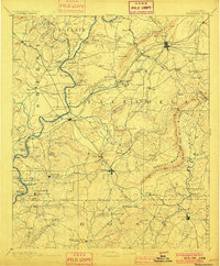 1892 Map of Talladega, 1900 Print
