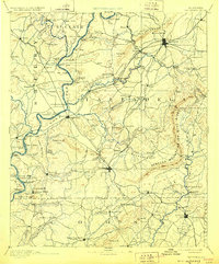 1892 Map of Talladega, AL, 1928 Print