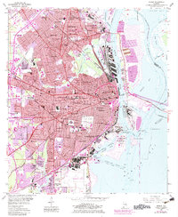 Download a high-resolution, GPS-compatible USGS topo map for Mobile, AL (1983 edition)