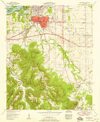 1952 Map of Muscle Shoals, AL, 1958 Print