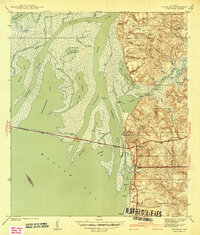 preview thumbnail of historical topo map of Baldwin County, AL in 1942