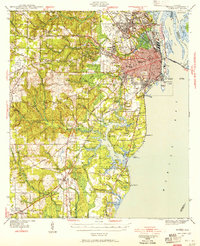 1940 Map of Mobile, 1955 Print