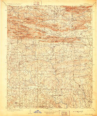 1906 Map of Caddo Gap, 1928 Print