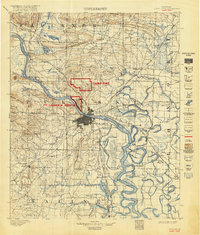 1893 Map of Camp Pike, 1918 Print
