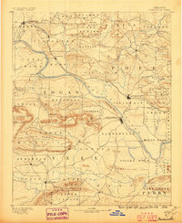 1890 Map of Dardanelle, 1896 Print