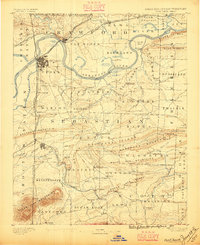 1890 Map of Fort Smith, 1896 Print