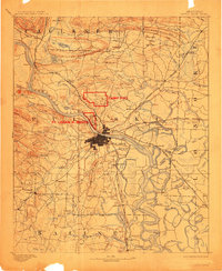 1893 Map of Little Rock, 1910 Print