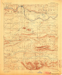 1890 Map of Magazine Mountain, 1903 Print