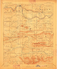 1890 Map of Magazine Mountain, 1911 Print