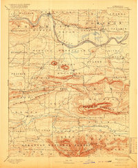 1890 Map of Magazine Mountain, 1918 Print