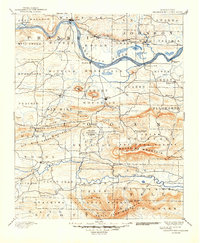 1890 Map of Magazine Mountain, 1949 Print