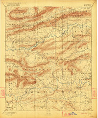 1890 Map of Mount Ida, 1923 Print