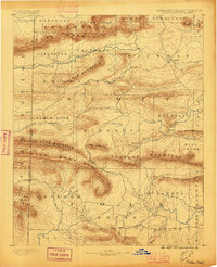 1890 Map of Polk County, AR, 1896 Print