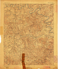 1893 Map of Yellville, 1900 Print