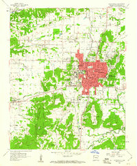 1958 Map of Fayetteville, AR, 1961 Print