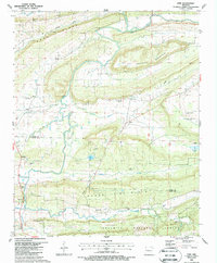 preview thumbnail of historical topo map of Logan County, AR in 1987