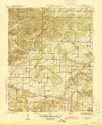 1943 Map of Sulphur Rock, AR, 1945 Print