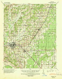 1939 Map of Jonesboro, AR, 1942 Print