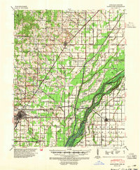 1940 Map of Dunklin County, MO, 1954 Print