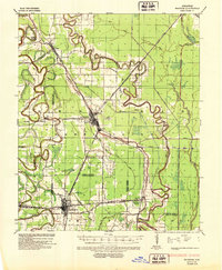 1937 Map of McGehee, 1952 Print