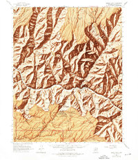 Download a high-resolution, GPS-compatible USGS topo map for Bright Angel, AZ (1975 edition)