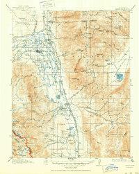 1913 Map of Bishop, 1950 Print