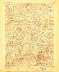1897 Map of Downieville, CA, 1907 Print