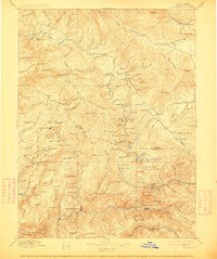 1897 Map of Downieville, CA, 1912 Print