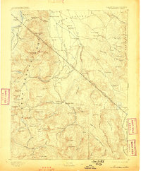 1893 Map of Markleeville, 1898 Print