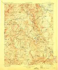 1901 Map of Mt. Lyell, 1908 Print