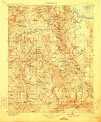 1901 Map of Mt. Lyell, 1910 Print