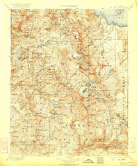 1901 Map of Mt. Lyell, 1922 Print