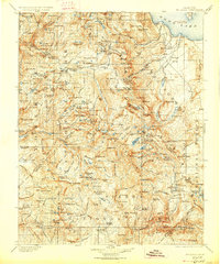 1901 Map of Mt. Lyell, 1927 Print