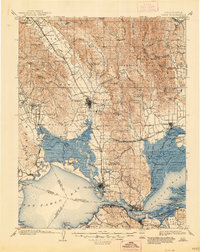 historical topo map of Napa, CA in 1902